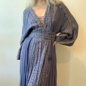 Free People Modern Kimono Lace Up Maxi Dress